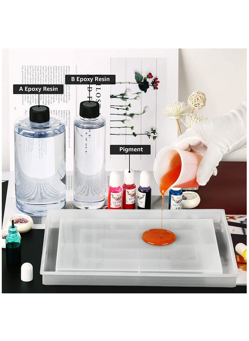 Excefore - Large Tray Molds for Resin Casting, Cool Rolling Tray Epoxy Silicone Molds Easy to Release Rectangle Resin Casting Molds - Image 1