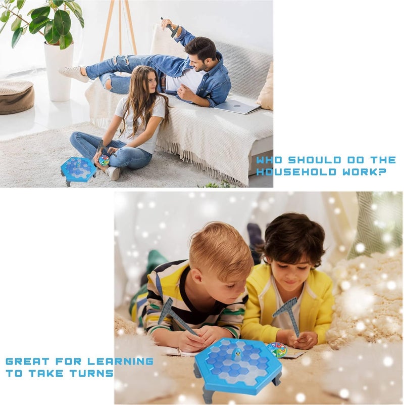 AK Anolihk Penguin Ice Breaker Game – Fun Save The Penguin Tabletop Board Game for Kids Ages 5-7 – Interactive Ice Cube Tapping Challenge – Family Strategy Toy for Motor Skills & Coordination - Image 2
