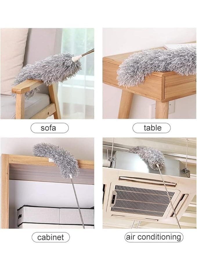 Krishn Kunj KRISHN KUNJ Microfiber Duster with 30 to 100 Inch Stainless Steel Extension Pole Telescopic Bendable Duster with Detachable Brush Washable Dusters for Cleaning Ceiling Fan 100 Inch Mop Duster  - Image 2