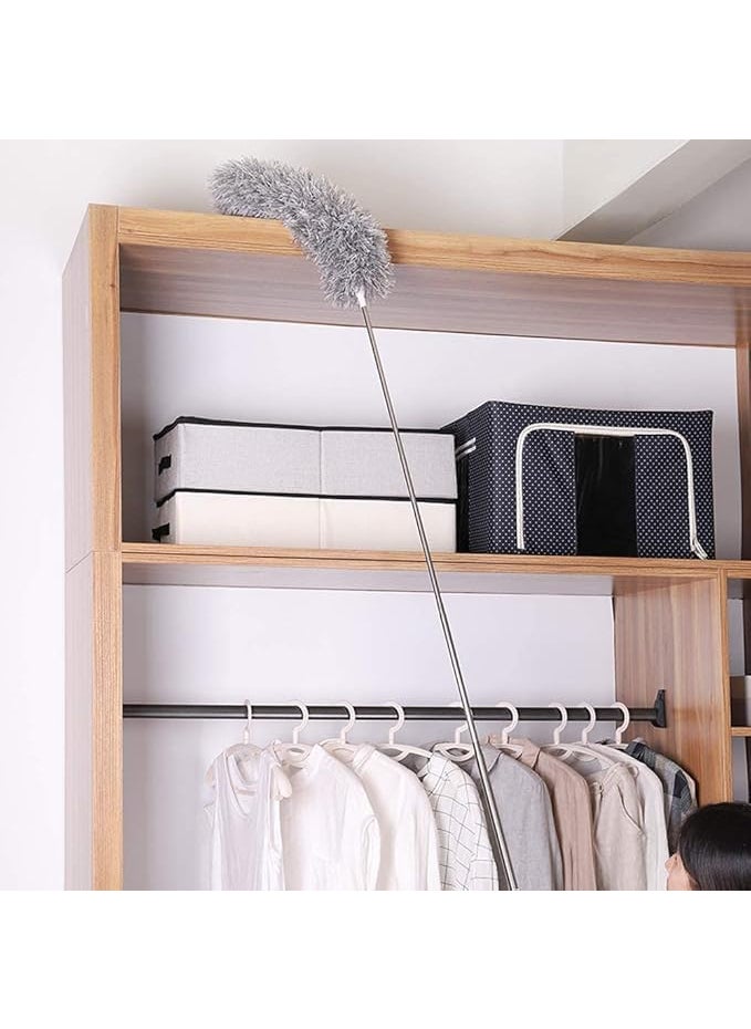 Krishn Kunj KRISHN KUNJ Microfiber Duster with 30 to 100 Inch Stainless Steel Extension Pole Telescopic Bendable Duster with Detachable Brush Washable Dusters for Cleaning Ceiling Fan 100 Inch Mop Duster  - Image 3