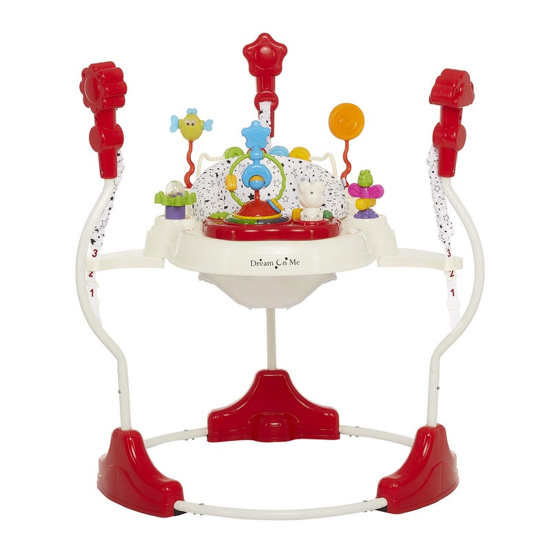 Dream On Me Dream On Me Zany 2in1 Baby Activity Center and Bouncer in White and Black Print Sturdy and Strong Frame 3 Height Positions 360 Rotating Seat 12 Songs with Flash Lights