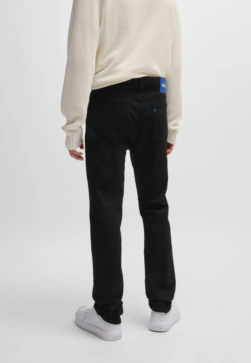 هوجو Slim-fit jeans in black stretch denim