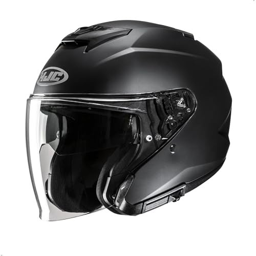 HJC i31 Solid Open Face Motorcycle Helmet, DOT Approved (Semi Flat Black, Medium) - Image 1