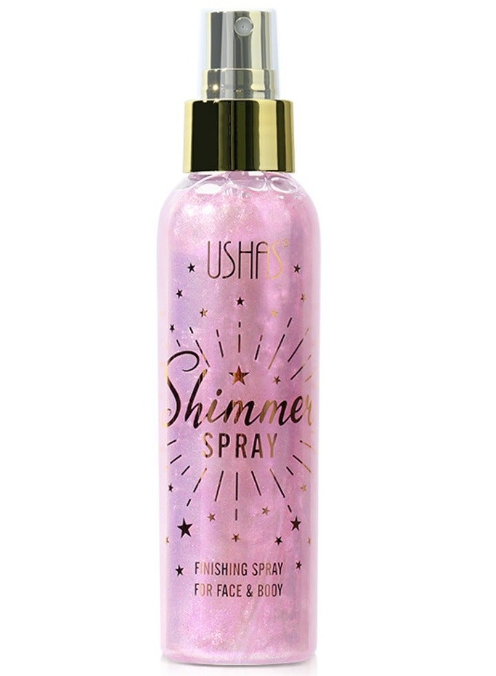 Ushas Glitter Spray, Long-lasting Body Shimmer Spray 110ML, Glitter Makeup for Face Body, Festival Glitter for Birthday Party (Purple) - Image 1