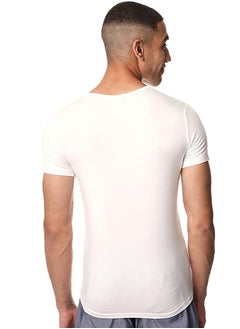 REDCOTTON Red Cotton Short Sleeve Undershirt For  Men - V Neck - White  - Image 2
