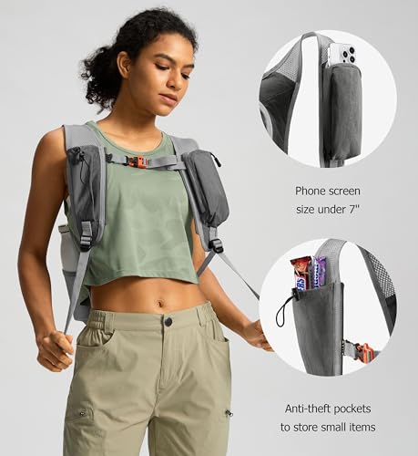 Uselike 10L Small Hiking Backpack Travel Daypack Lightweight Packable Back Pack for Women Men(Iron Grey) - Image 4