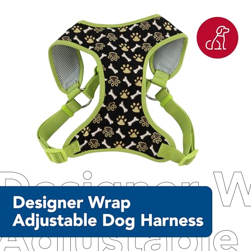 Coastal Pet Ribbon Designer Wrap Adjustable Dog Harness - Large & Small Dog Harness - Breathable Mesh Harness for Dogs Pet Supplies for Dogs - Brown Paws & Bones, 5/8" x 16-19" - Image 3