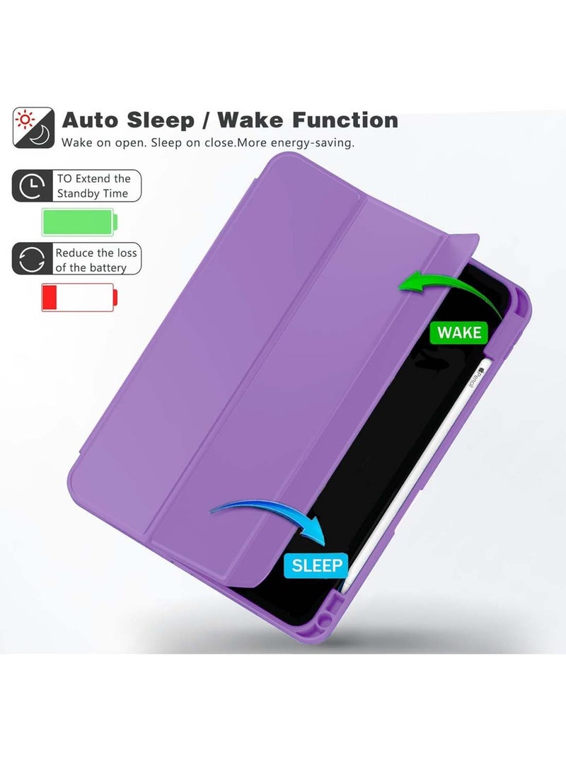 Wtech Samsung Galaxy Tab S10+ / S10 Plus 5G 2024 (12.4 inch) X820 X826B Smart Flip Auto Awake/Auto Sleep Leather Texture with Pen Holder Case Cover - Lavender - Image 3