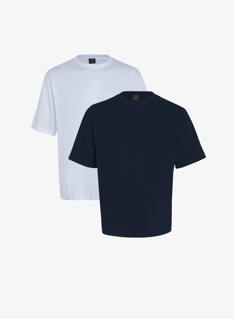 Seventy Five Basics Pack of 2 Regular Fit T-Shirt - Image 1