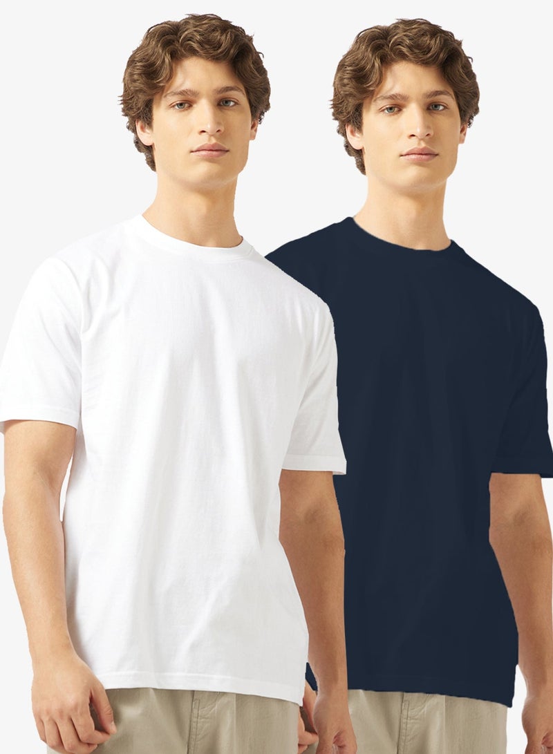 Seventy Five Basics Pack of 2 Regular Fit T-Shirt - Image 1