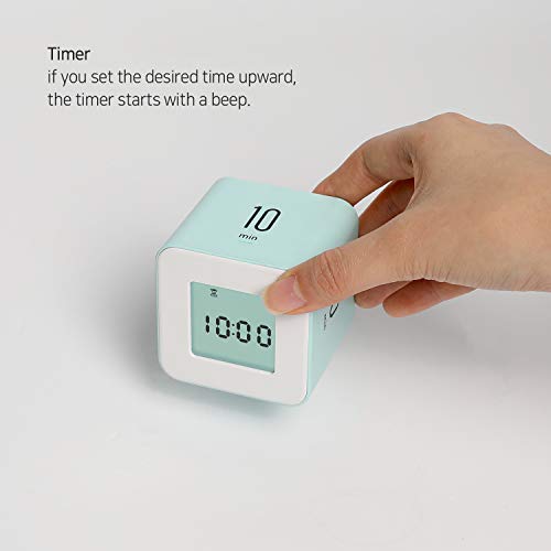 mooas Multi Clock Time Cube Timer (White), Alarm & Backlight Desk Productivity for ADHD Kids Classroom Study, Kitchen, Cooking, Desk, Office, Time Management 5,15,30,60 min Timer Various Setting - Image 5