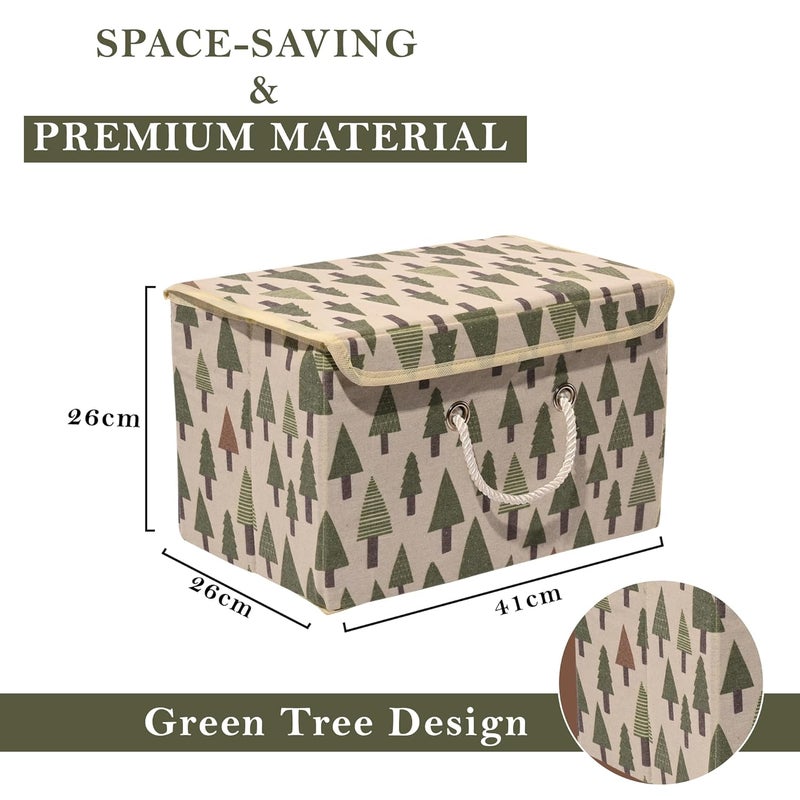 Kuber Industries Set of 2 Foldable Organisers for Clothes Large Closet Organizer for Toys Books Blankets Space Saver Utility Box Cream - Image 3