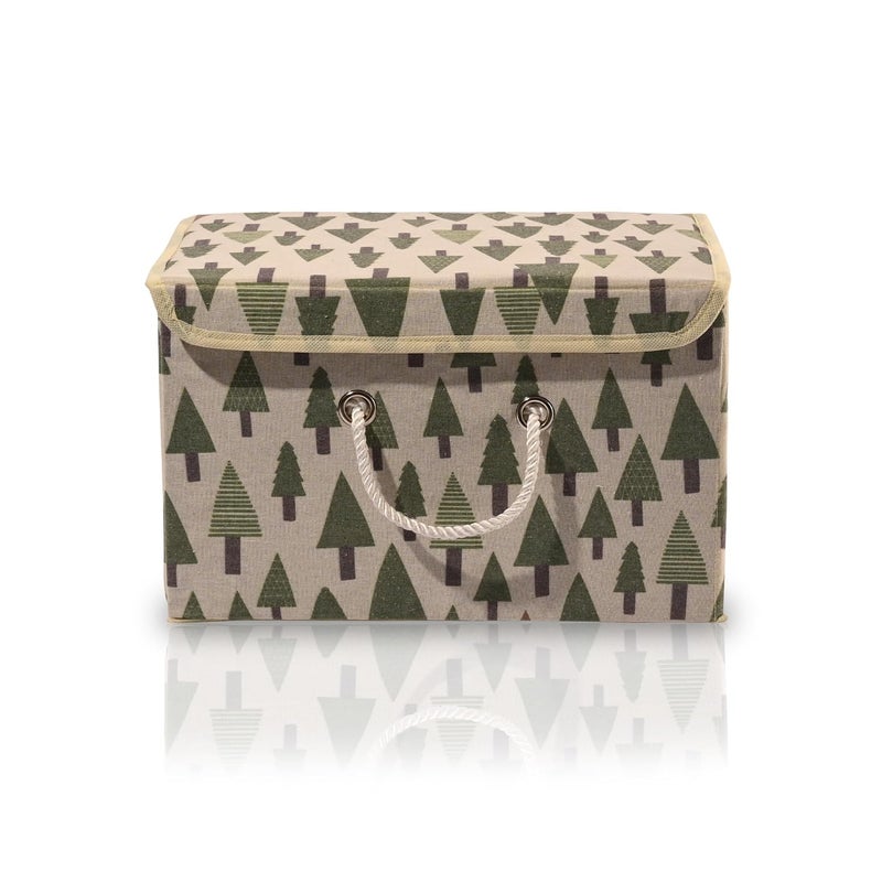 Kuber Industries Set of 2 Foldable Organisers for Clothes Large Closet Organizer for Toys Books Blankets Space Saver Utility Box Cream - Image 2