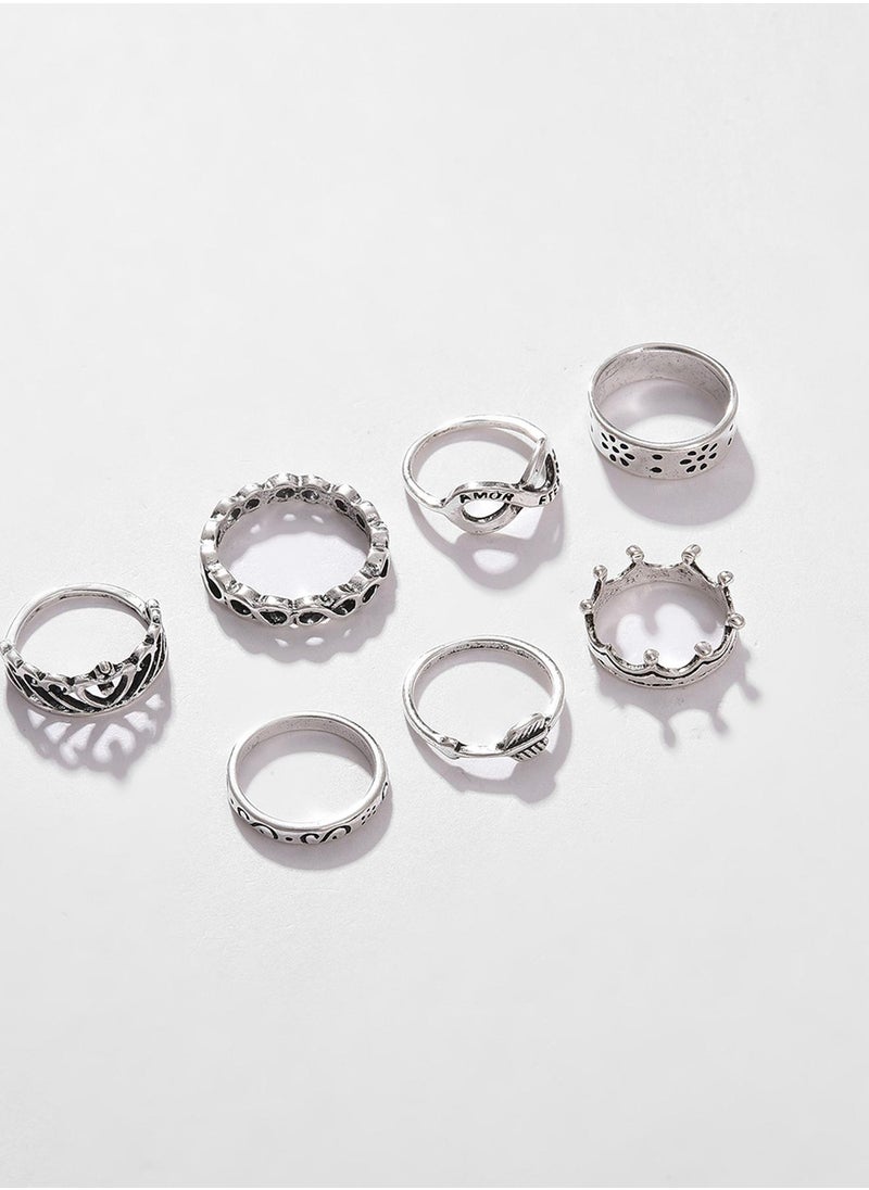 SOHI Set Of 7 Finger Ring  - Image 1