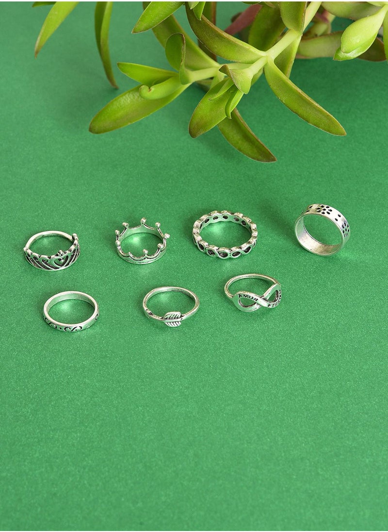 SOHI Set Of 7 Finger Ring  - Image 2