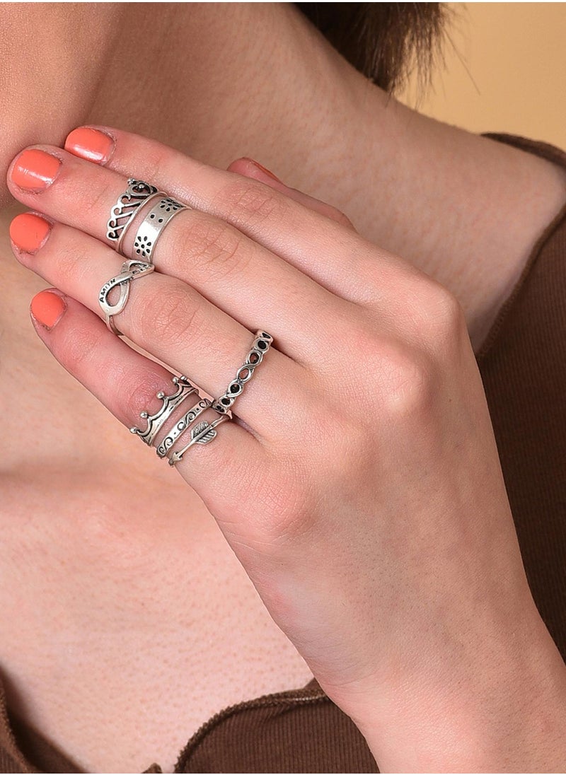 SOHI Set Of 7 Finger Ring  - Image 4