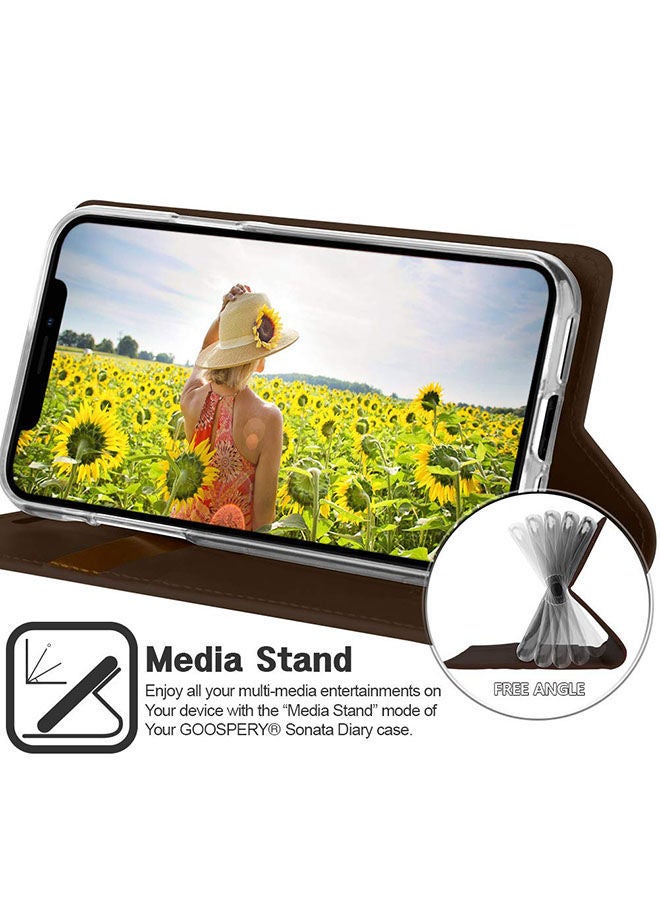 NIBEMINENT Leather Protective Case Cover For iPhone 11 Dark Brown - Image 2