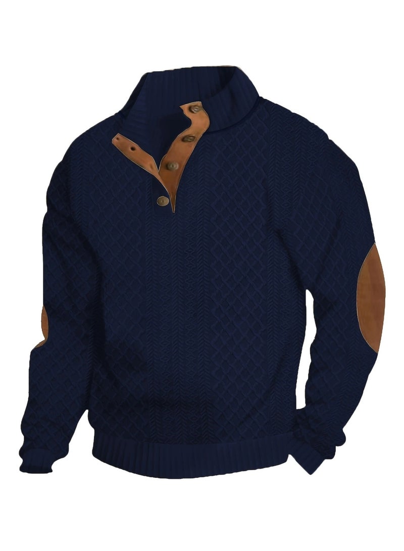 general 2025-2026 Men's Button-Up Long-Sleeved Casual Outdoor Sweater with Jacquard Knitting - Image 1