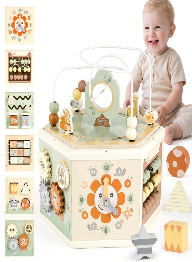 Joyreal Wooden Activity Cube - 11-in-1 Montessori Toys for 1+ Year Old Boys & Girls, Early Developmental Learning Toys for Toddlers and Kids, Ideal 1st Birthday Gift Toys for Baby(Animal Theme) - Image 1