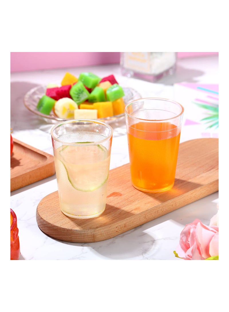 SOLARAE Clear 5 oz Stackable Frosted Plastic Tumblers - Reusable Drinking Glasses for Weddings, Parties, Restaurants, and Catering Supplies - 10 Pack of Durable Plastic Cups. - Image 4