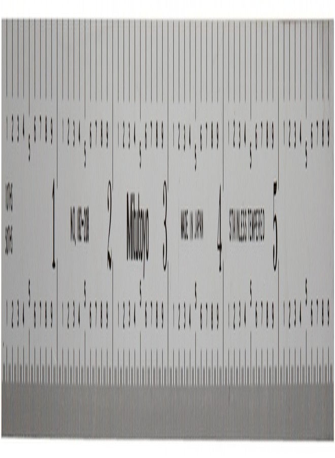 ميتوتويو Mitutoyo 182-208، مسطرة فولاذية، 6 بوصات/150 مم، (1/10 بوصة، 1/50 بوصة، 1 مم، 1/2 مم)، سمك 1/64 بوصة × عرض 1/2 بوصة، فولاذ مقاوم للصدأ مُقسّى بلمسة نهائية من الكروم الساتان - Image 1