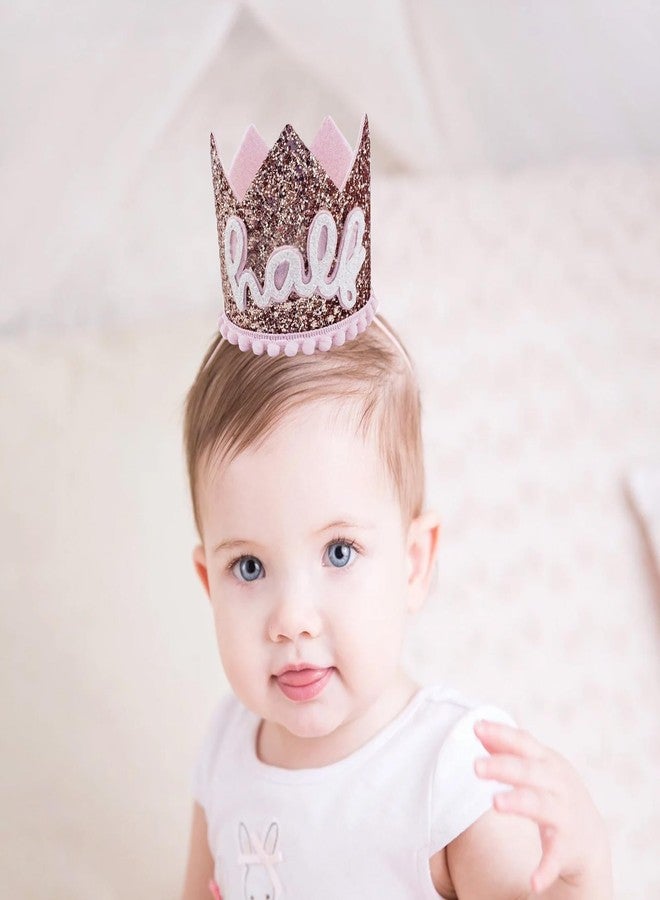 Ysqool Pink Half Birthday Crown, 1/2 Birthday Hat for Baby Girl or Boy, Half Year Party Crown with Glitter, 6 Months Celebration Decorations, One Half Girl Outfit Hat for Photo Prop - Image 5