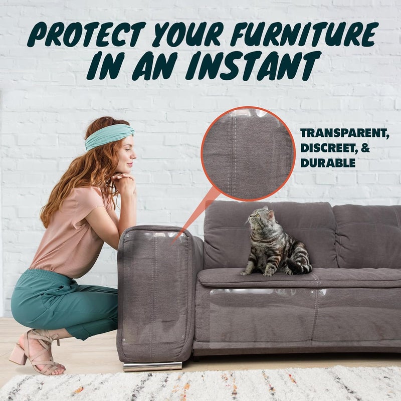 FixZilla Anti Cat Scratch Furniture Protector, 8-Pack Couch Protector from Cat Claws – Heavy-Duty, Easy-to-Apply Scratching Deterrent and Shield for Sofa Corners, Walls, and Doors- with 50 Twist Pins - Image 4