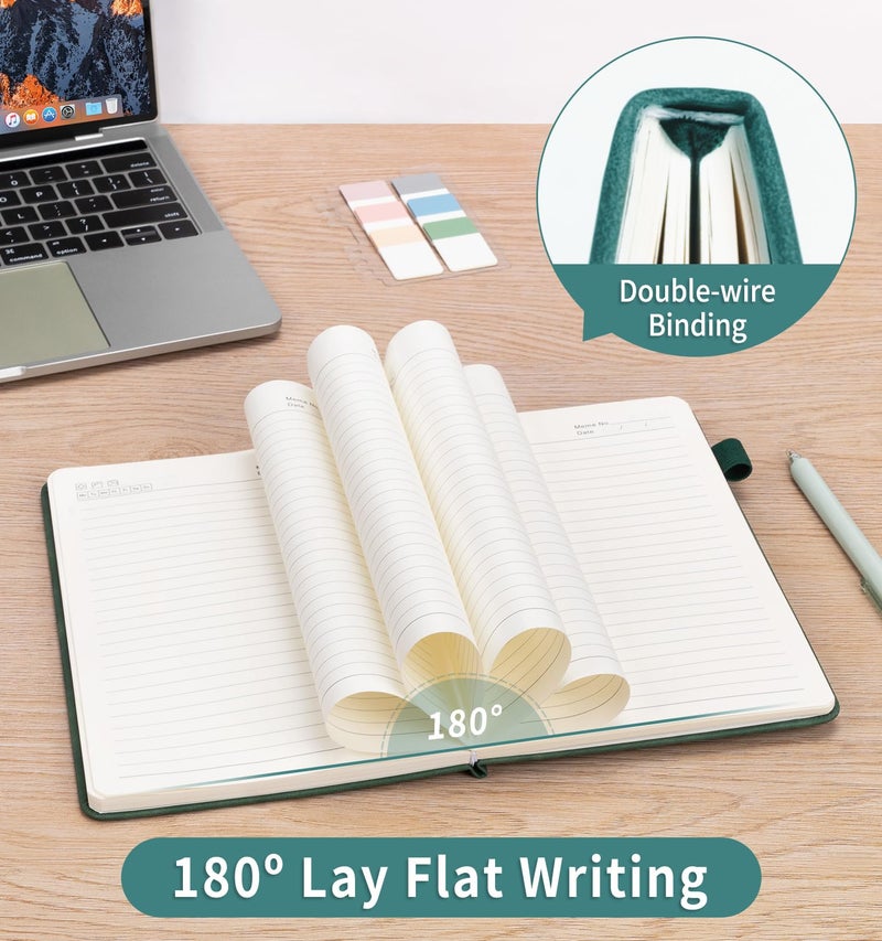 Alkalo Lined Journal Notebook For Women Men  A5 Hardcover Leather Journals For Writing  200 Pages Thick Paper  Daily Journal Notebook For Work  School  Note Taking  Business  Travel  College Ruled - Image 4