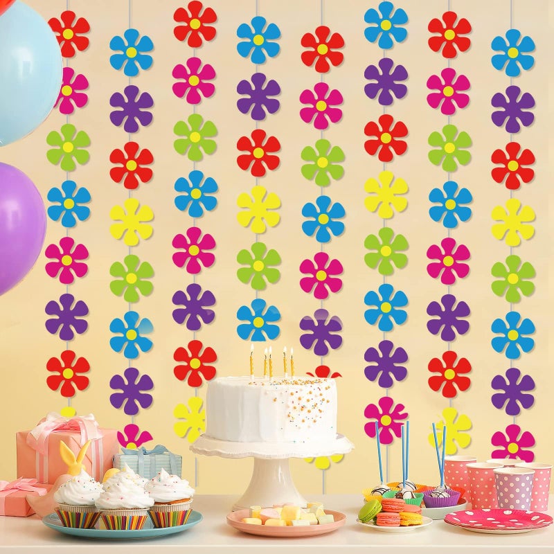 Tevxj 12 عبوة من زينة ورق الزهور مجموعة زينة زهور الربيع قصاصات ورق 60s لافتات حفلة الهيبيز المذهلة دوامات الهيبيز المعلقة السلام والمحبة لحفلة عيد الميلاد حفلة استقبال المولود لوازم المنزل - Image 5