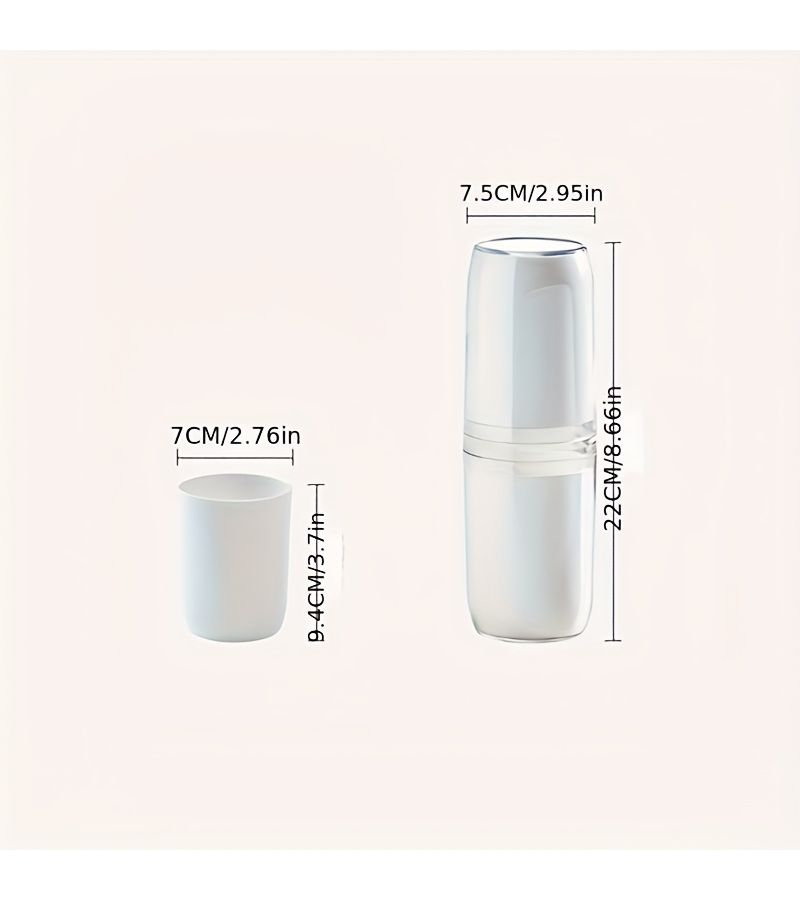 Pink Travel Toothbrush Storage Box Portable Wash Rinse Cup Dual Use Set - Image 2