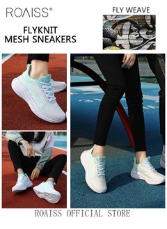 roaiss Ultra Lightweight Running Shoes for Women Shock Absorbing Soft Sole Sneakers for Jogging and Casual Wear Girls Gradient Color Mesh Breathable Anti Slip Tennis Sports Shoes  - Image 5
