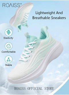 roaiss Ultra Lightweight Running Shoes for Women Shock Absorbing Soft Sole Sneakers for Jogging and Casual Wear Girls Gradient Color Mesh Breathable Anti Slip Tennis Sports Shoes  - Image 3