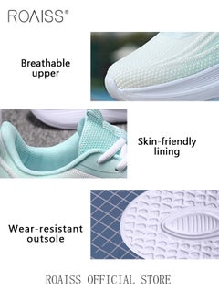 roaiss Ultra Lightweight Running Shoes for Women Shock Absorbing Soft Sole Sneakers for Jogging and Casual Wear Girls Gradient Color Mesh Breathable Anti Slip Tennis Sports Shoes  - Image 2