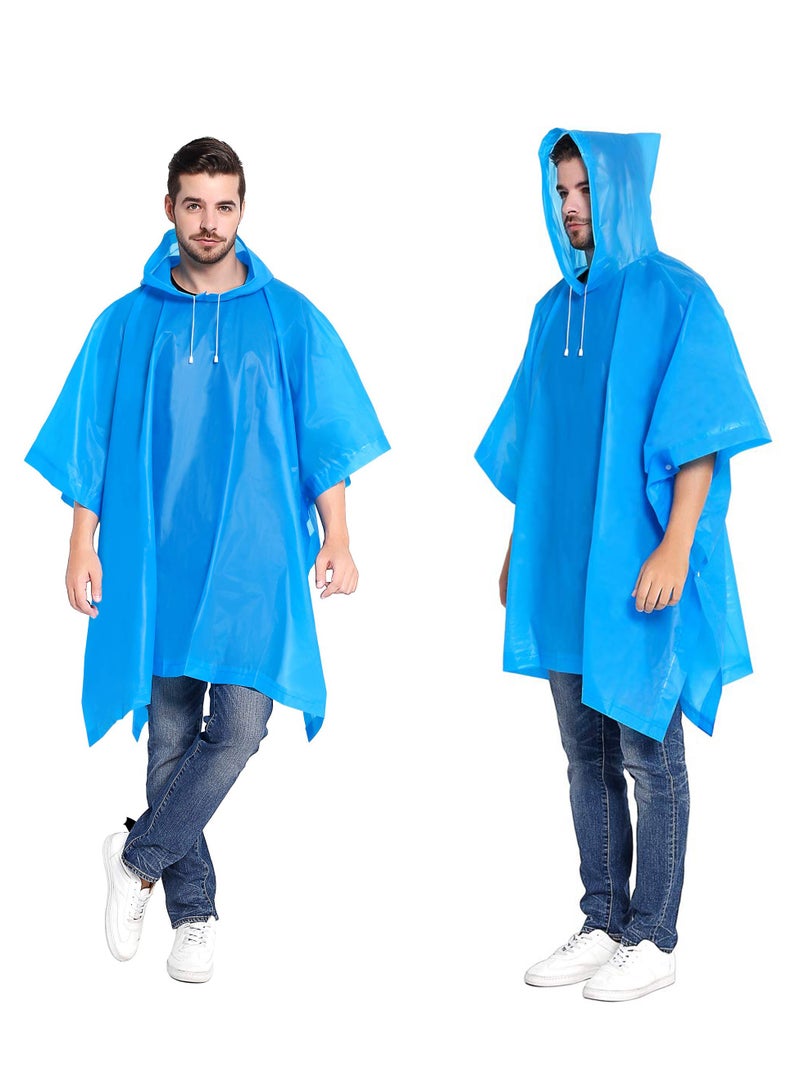 Zikra Lightweight Portable EVA Raincoats for Adults, Reusable Rain Ponchos with Hoods and Sleeves, Ideal for Emergencies and Outdoor Activities.