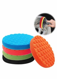 150mm Polishing Pad, 5Pcs Hex Logic Polishing Sponges Saving Wax Replaceable Car Polishing Pad Foam Set For Eccentric Polishing Machine Grinder - Car Polishing Professional Set