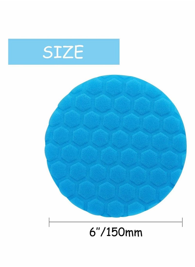 Excefore - 150mm Polishing Pad, 5Pcs Hex Logic Polishing Sponges Saving Wax Replaceable Car Polishing Pad Foam Set For Eccentric Polishing Machine Grinder - Car Polishing Professional Set - Image 1