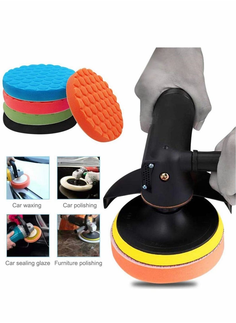 Excefore - 150mm Polishing Pad, 5Pcs Hex Logic Polishing Sponges Saving Wax Replaceable Car Polishing Pad Foam Set For Eccentric Polishing Machine Grinder - Car Polishing Professional Set - Image 1