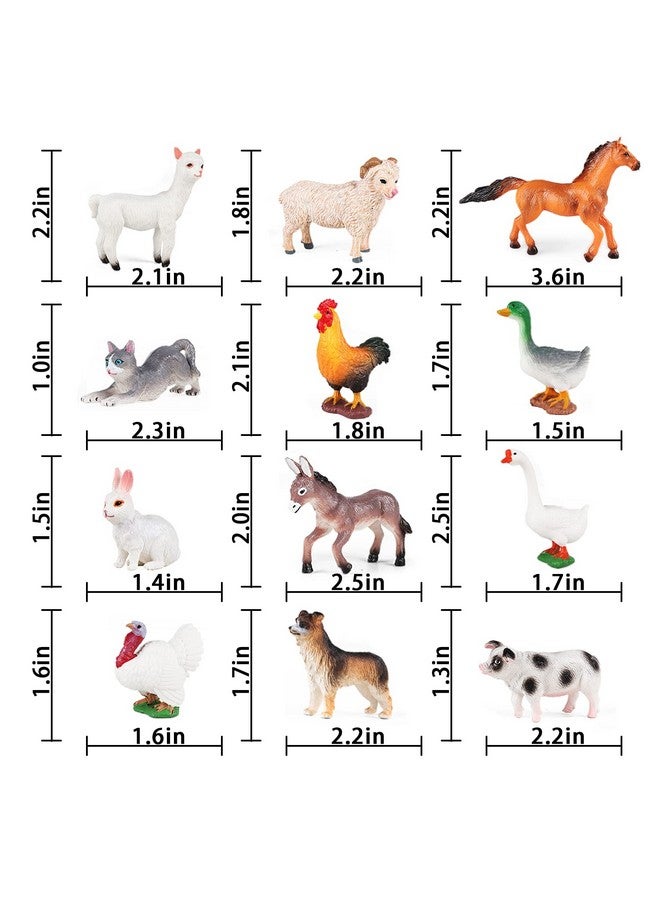 SIENON 12Pcs Farm Animal Figures Toys Realistic Plastic Cattle Figurines Educational Learning Toy Playset, Cake Decorations for Birthday Christmas Easter Egg Party Favors - Image 2