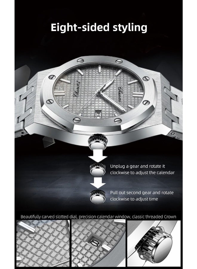 Chenxi Men’s Quartz Wrist Watch with Luxury Modern Design, Water Resistant, Scratch-Resistant Glass, Full Stainless Steel with Elegant Box - Image 5