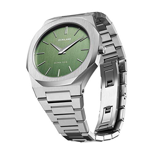 D1 Milano Ultra Thin Unisex Luxury Watch, Stainless Steel Case, Quartz Movement, Stainless Steel Strap, 50M Water Resistant Timepiece, Green Dial, 2 Years Warranty - UTBJ06 - Image 2