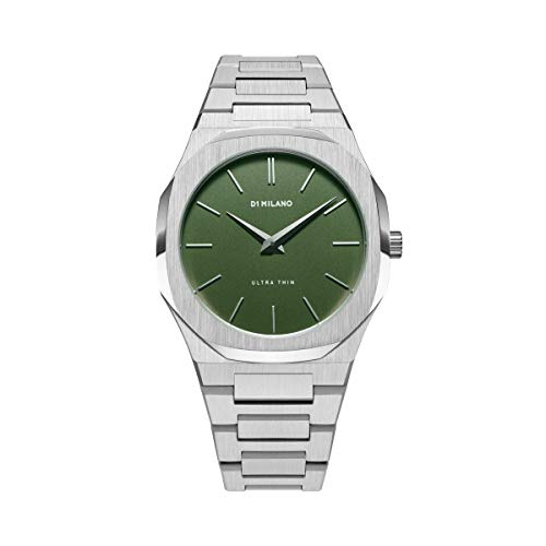 D1 Milano Ultra Thin Unisex Luxury Watch, Stainless Steel Case, Quartz Movement, Stainless Steel Strap, 50M Water Resistant Timepiece, Green Dial, 2 Years Warranty - UTBJ06 - Image 1