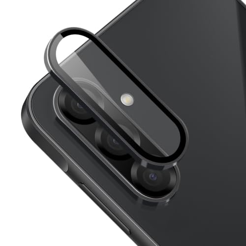 FabeKee Tempered Glass Camera Lens Protector For Samsung Galaxy A36 5G 9H Hardness, Full Coverage Anti Scratch Camera Metal Ring (Black) - Image 5