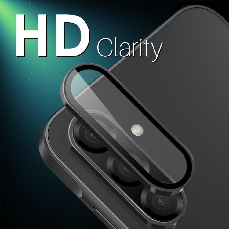 FabeKee Tempered Glass Camera Lens Protector For Samsung Galaxy A36 5G 9H Hardness, Full Coverage Anti Scratch Camera Metal Ring (Black) - Image 2