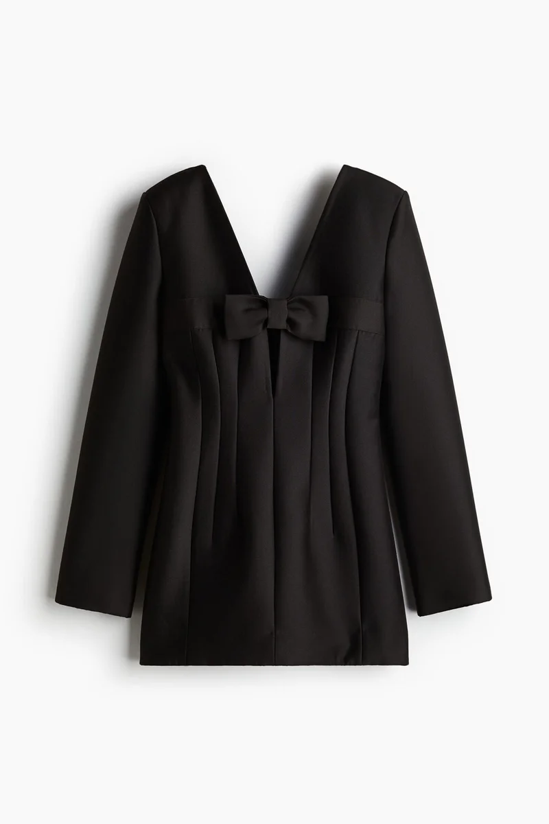 H&M Bow-detail waisted mini dress