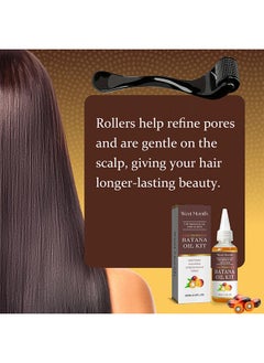 West&Month Batana Oil KIT, 100% Natural Batana Oil Organic With Micro-Needle Roller, Hair Growth For Men And Women, Enhances Hair And Skin Radiance, Hair Oil For Hair Growth And Treatment, 60ML  - Image 4