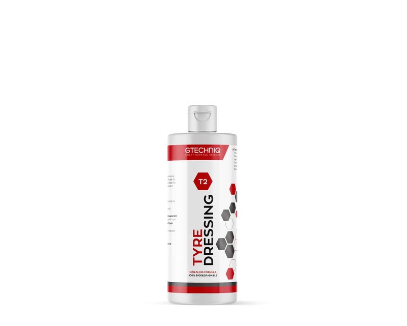 Gtechniq T2 Tyre Dressing for Car Tyre Shine, Car Wheel Cleaner Repels Dirt and Grime, Restores Tyre Black Finish, Anti-Sling Formula, 100% Biodegradable, 250ml - Image 1