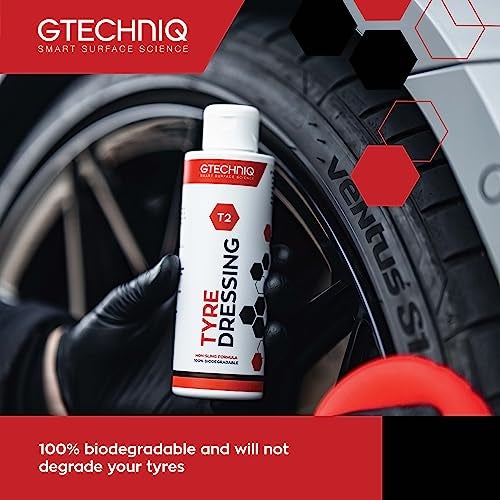 Gtechniq T2 Tyre Dressing for Car Tyre Shine, Car Wheel Cleaner Repels Dirt and Grime, Restores Tyre Black Finish, Anti-Sling Formula, 100% Biodegradable, 250ml - Image 5