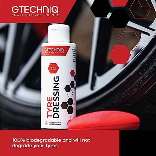 Gtechniq T2 Tyre Dressing for Car Tyre Shine, Car Wheel Cleaner Repels Dirt and Grime, Restores Tyre Black Finish, Anti-Sling Formula, 100% Biodegradable, 250ml - Image 3