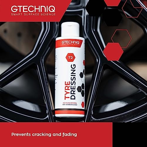 Gtechniq T2 Tyre Dressing for Car Tyre Shine, Car Wheel Cleaner Repels Dirt and Grime, Restores Tyre Black Finish, Anti-Sling Formula, 100% Biodegradable, 250ml - Image 4