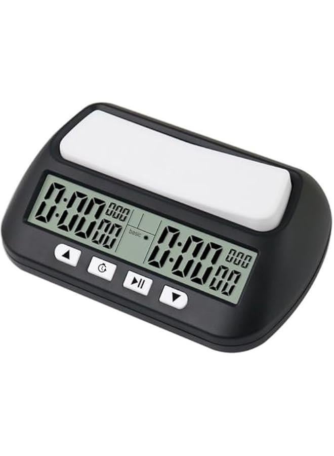 Multifunctional Chess Clock, Professional Electronic Chess Timer, Portable Digital Chess Clock for Chinese Chess International Chess Board Go Game Gobang (Black) - Image 1